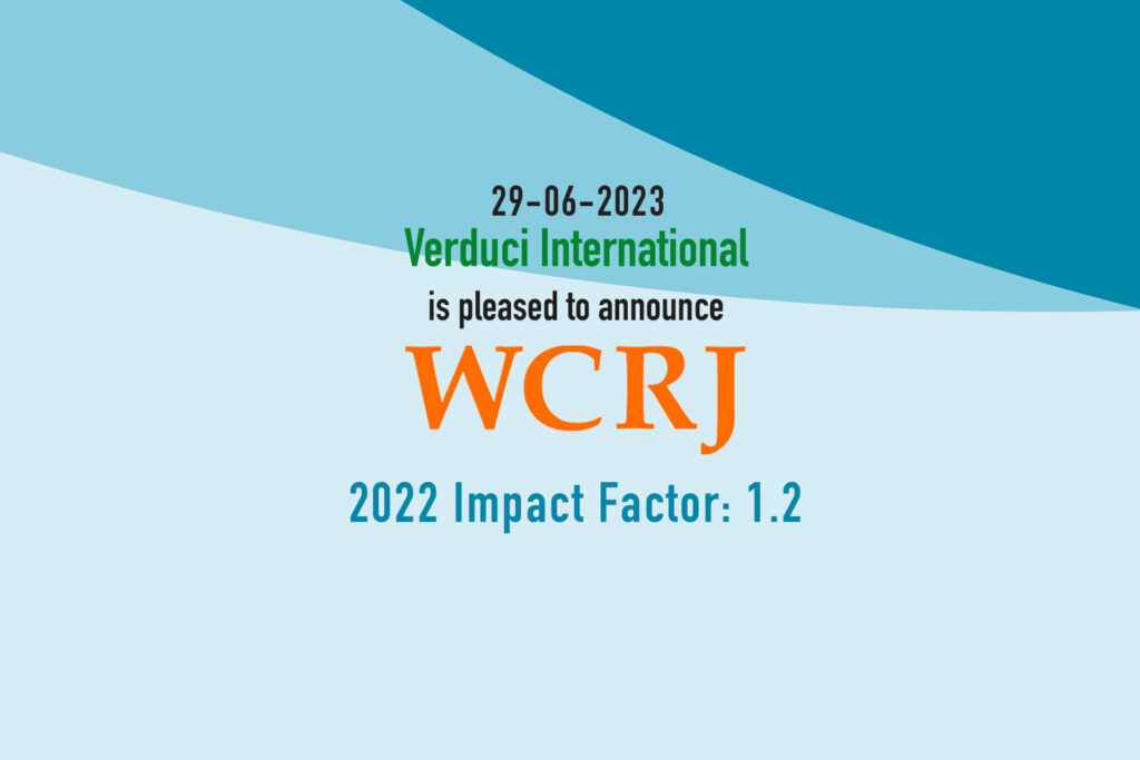 World Cancer Research Journal is pleased to announce its inclusion in Journal Citation Report (29-06-2023) with a 2022 Impact Factor: 1. We thank all the Authors for their continuos support.