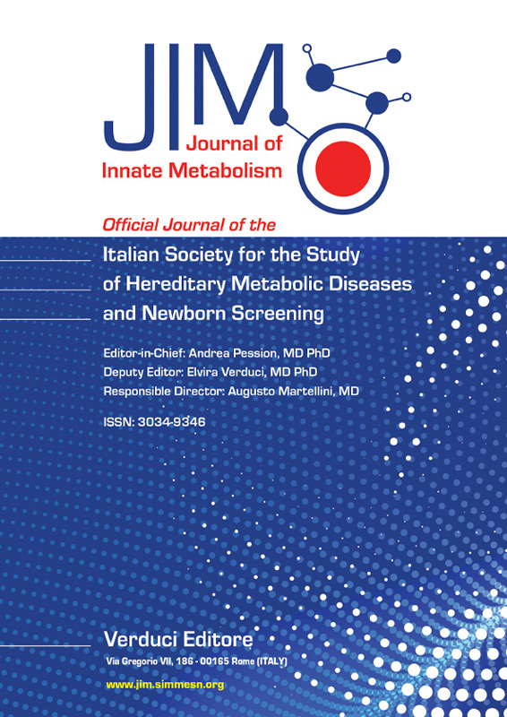 JIM - Journal of Innate Metabolism | Journals | Verduci Editore